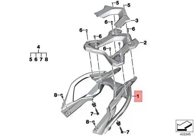 BMW R 1200 R R 1250 R Bracket F viršutinė dėžė Originalus 46548534258