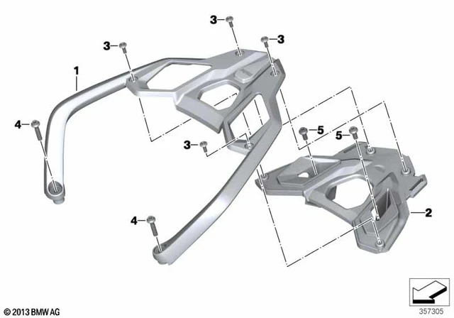 BMW R 1250 GS Galinė Rankena Juodas Bagažo Laikiklis 2017-2019 Originalus 46548403994