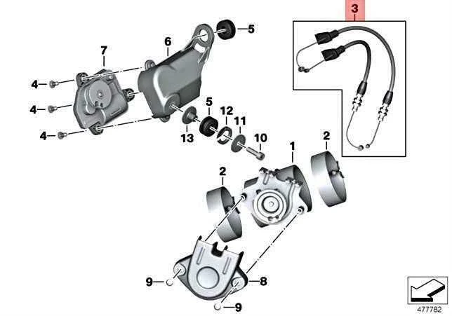 Bmw R NineT K21 K23 Rinkinys Bowdeno Trosas Ismetimo Sklende Originalus 18308357363
