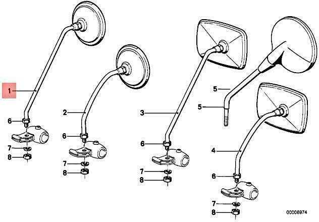 BMW R50 R60 R75 DEŠINYSIS VEIDRODĖLIS ORIGINALUS 51161231256