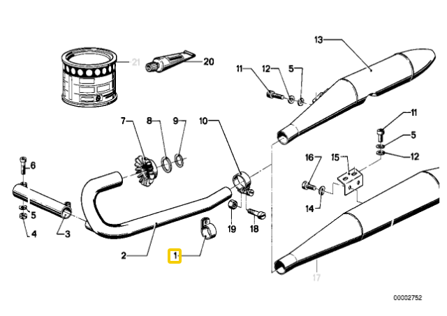 BMW R50 R60 R75 R80 Dešinės Pusės Vamzdžio Sraigto Klemas Originalus 18211230432