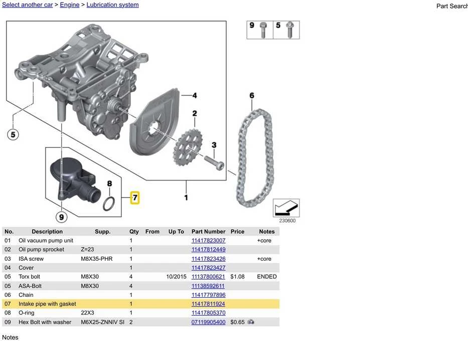 BMW R55N R56N R57N R58 R59 Variklio alyvos paėmimo vamzdelis 11417811924 Originalus
