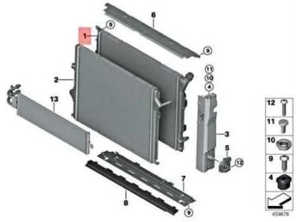 BMW Radiator 1 F20 LCI 2 F22 3 F30 LCI Originalus 17118482622