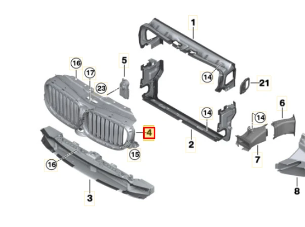 BMW Radiatoriaus Groteles G11 G12 10 2014 02 2019 Originalus 51137497205