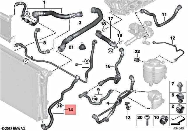 Bmw Radiatorio Šlaunis Tmc Supra Lci 17128653611