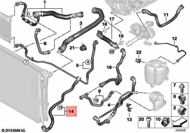 Bmw Radiatorio Šlaunis Tmc Supra Lci 17128653611
