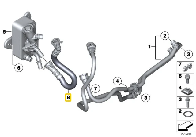 BMW Radiatoris Ausinimo Šlaunelis Originalus 17228518984