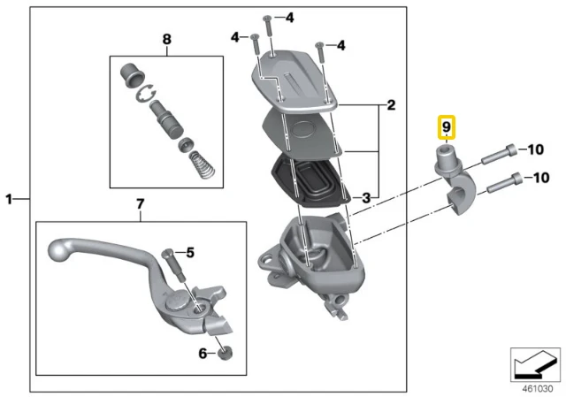 BMW Rankinio Stabdžio Svirties Vamzdžio Spaustukas F 750 GS F 850 GS Originalus 32728393011