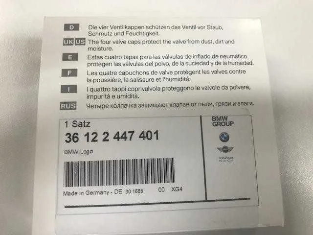 BMW ratų padangų oro vožtuvų dangteliai 36122447401 Originalūs