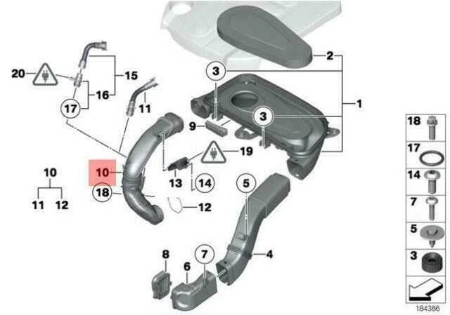 Bmw Reinluftrohr 5 F07 F10 F11 7 F01 F02 Originalus 13718506702