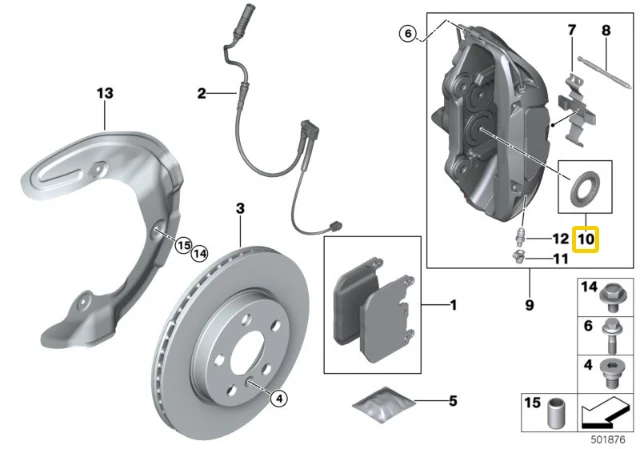BMW Remonto kauptas stabdžių kaladės 1 F40 116d 118d 120d Originalus 34106888634