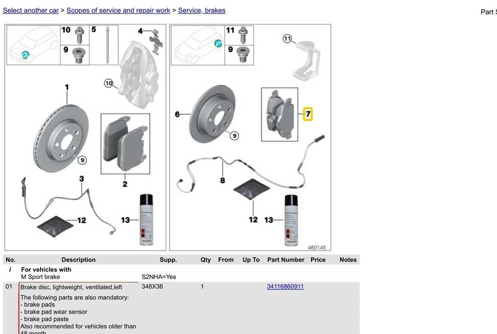 BMW Remonto Rinkinys Stabdžių Trinkelės Be Asbesto G30 G32 G11 G12 G16 X3 X4 Originalus 34216890353