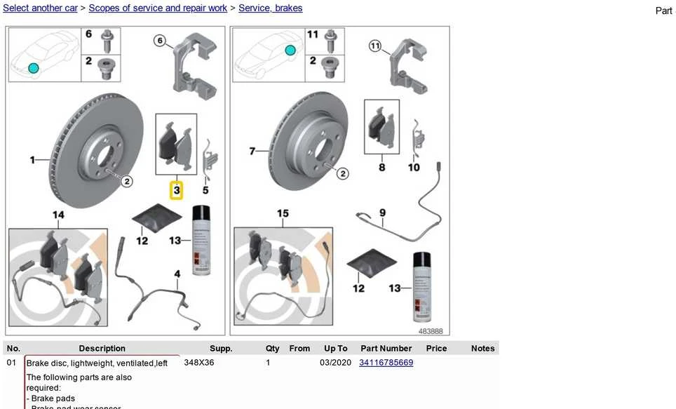 BMW Remonto Rinkinys Stabdžių Trinkelės Be Asbesto 5 F10 F11 F07 Originalus 34116851269
