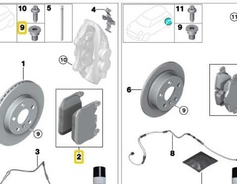 BMW Remonto Rinkinys Stabdžių Trinkelės Be Asbesto 3 G20 G21 G30 Originalus 34116888457