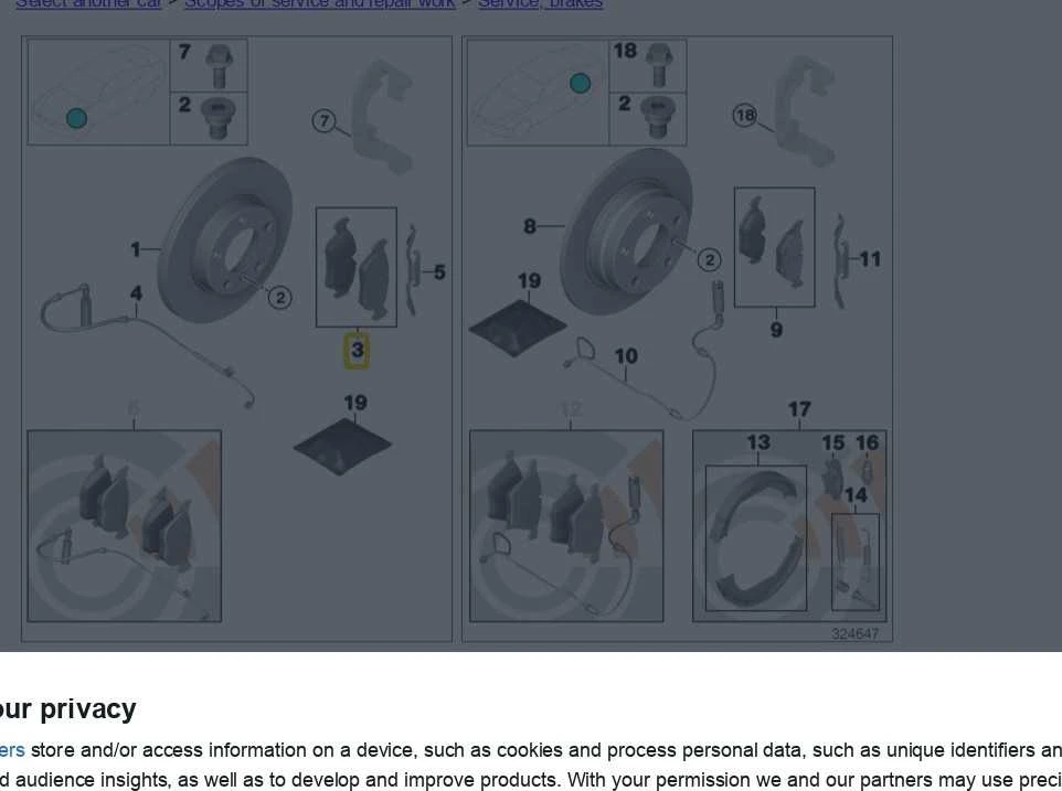 BMW Remonto Rinkinys Stabdžių Trinkelės Be Asbesto E82 E90 E92 E93 Originalus 34112283865