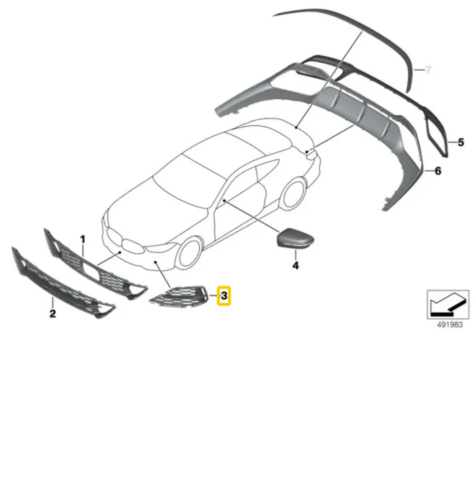 BMW Dešinės Pusės Baigtuvas G14 G15 51118074806