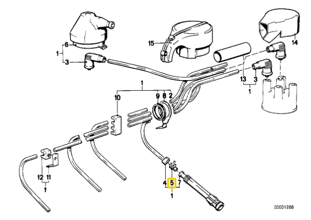 BMW Rundstecker E21 E30 E36 3 5 7 Serija Originalus 12121705656