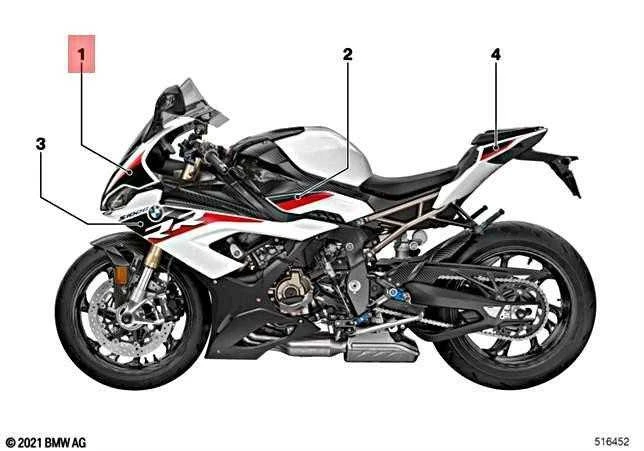Bmw S 1000 Rr Dekoro Gaubto Viršutinė Dalis Dešinėje Originalus 51147925468