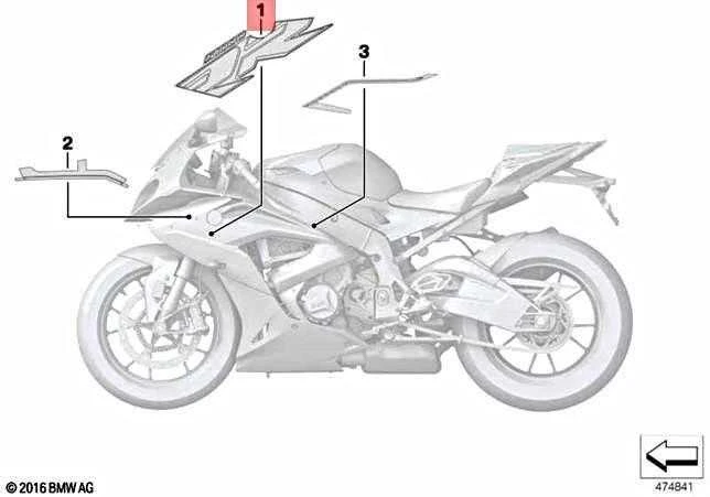 Bmw S 1000 Rr K46 2015 2018 Raidės Dešinė Originalus 51148396662