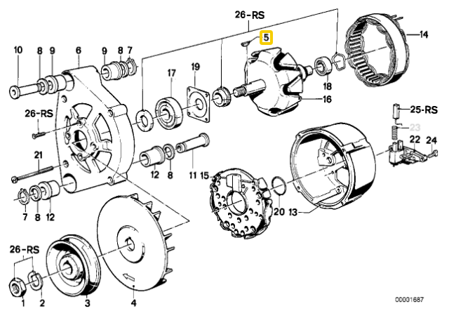 BMW Scheibenfeder E21 E30 E36 Originalus 07119951453