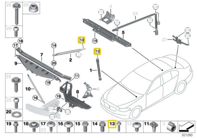 Bmw Sechskantschraube 5 F07 F10 F11 6 F06 F12 F13 7 F01 F02 F03 Originalus 07147029829