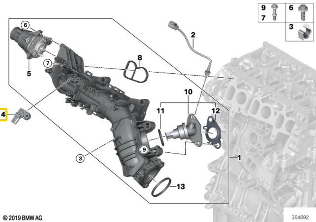 Bmw Sensor Ladedruck E81 E87 E90 F20 F30 Originalus 13627804742