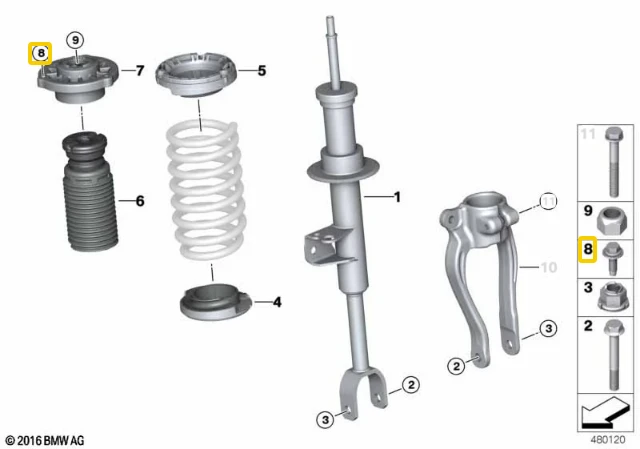 BMW Šešiakampis Savisriegis Varžtas M8x30-10.9 ZNS3 G30 G31 G32 Originalus 31306865312