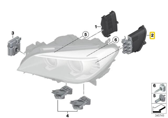 Bmw Signalo Žibintas Kairys 7 F01 F02 Originalus 63117339059
