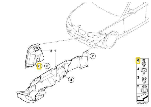 BMW Spreizniet E81 E87 E90 E91 E92 E93 X1 X3 Z4 Originalus 51717001494