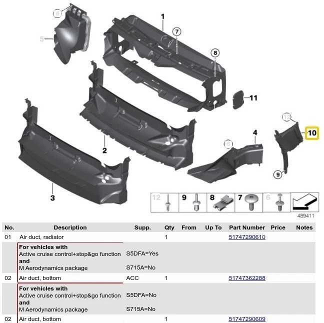 BMW stabdžių oro kanalas priekinis dešinysis 51747294822 originalus