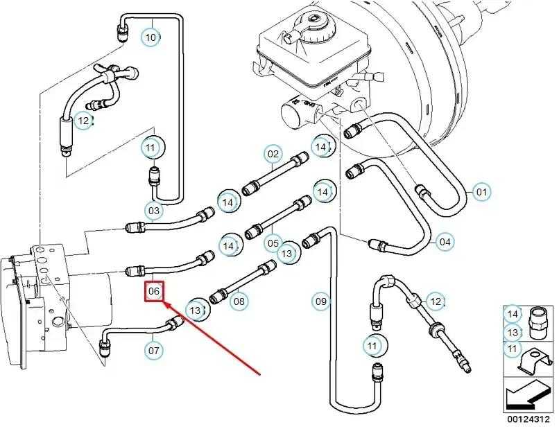 BMW Stabdžių Vamzdis E60 E61 E63 Originalus 34326772517