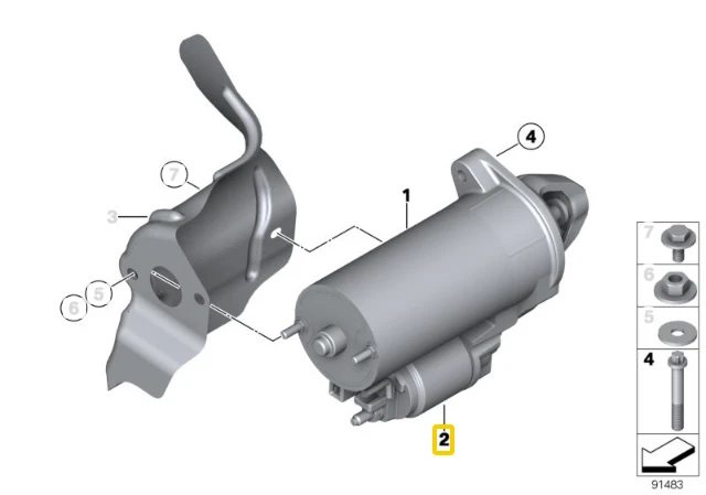 Bmw Starterio Solenoidas E81 E87 E90 3' 5' 6' 7' X1 X3 X5 X6 Z4 Originalus 12417526238