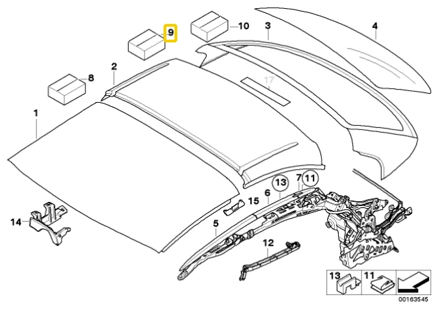 Bmw Stogų Dėklas Vidurys Originalus 54377183308