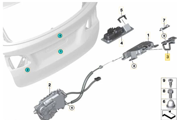 BMW Striker Bagažo Dangtis F45 F46 F31 F11 X1 X3 X4 Originalus 51247211294