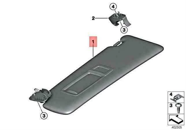 Bmw Sun Visor Dešinė 2 F23 4 F33 F83 Originalus 51167325440