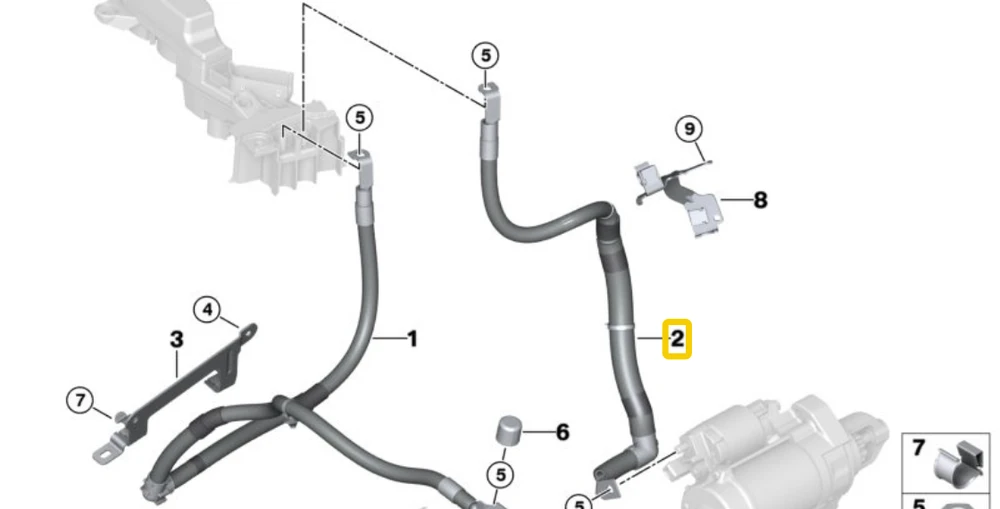 BMW Šuolio Kabeliai G30 G11 G12 G14 G15 Originalus 12427934421