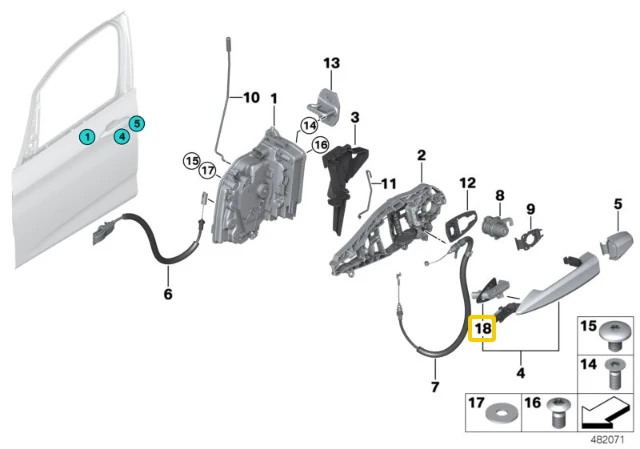 BMW Šviesos Elementas Su Palaikymu Kairysis 2 F45 F46 X1 X2 X5 X6 Originalus 51217433845