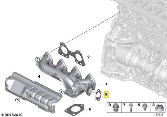BMW tarpiklis Plieninis 11628576287