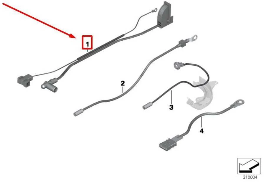 BMW teigiamas akumuliatoriaus laidas 61129269907 Originalus