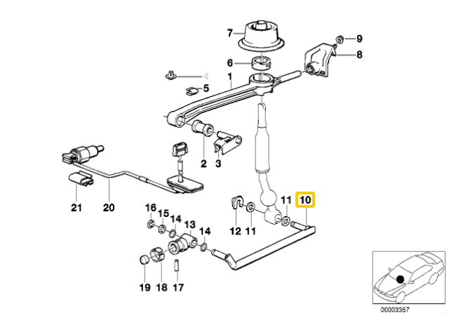 Bmw Tiesi Perjungimo Strypas E30 1982 1993 Originalus 25111220835