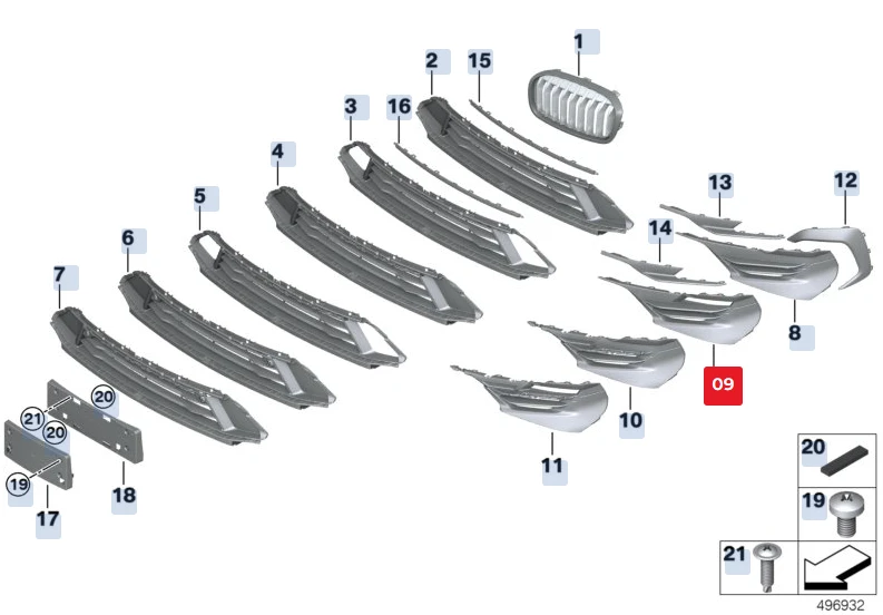 Bmw Tinklelis Šoninis Kairėje F45 F46 51117460161