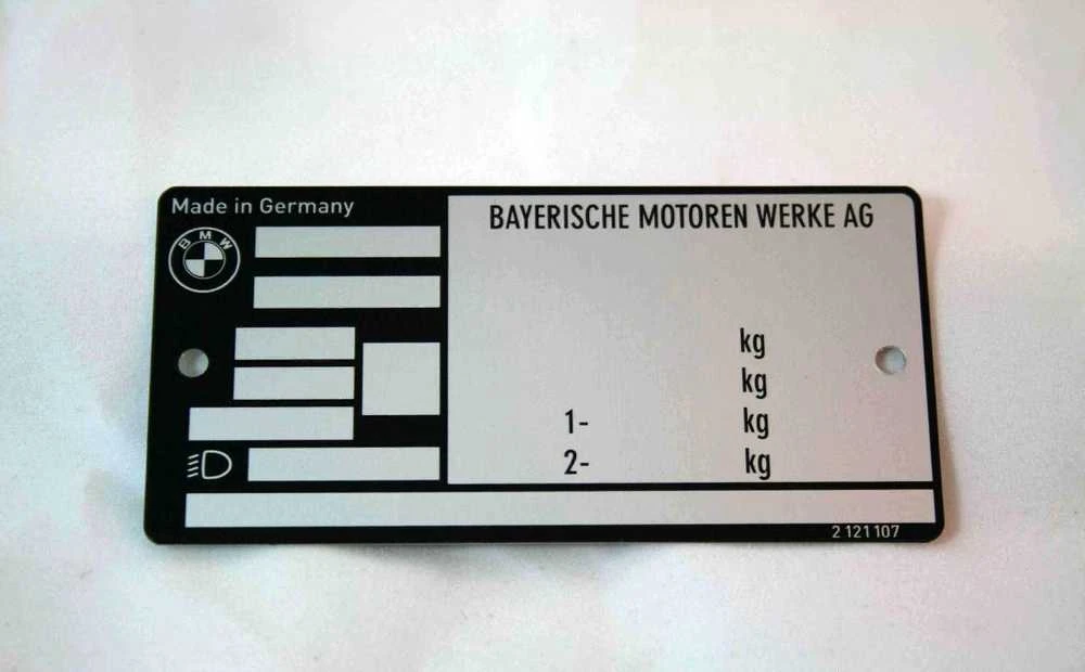 BMW tipo plokštelė, skirta E21 E30 E28 E34 2.5CS 3.0CSL E24 E23 E32 E38 E31 Z1 Originali 51142121107