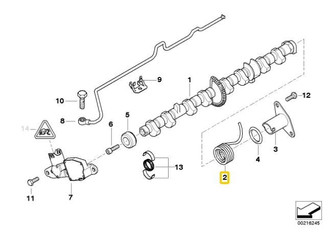 BMW Torsion Spring Eccentric Shaft 1 E81 E87 E88 E82 3 E46 E90 E91 E92 E93 X1 E84 X3 E83 Z4 E85 Originalus 11377508254