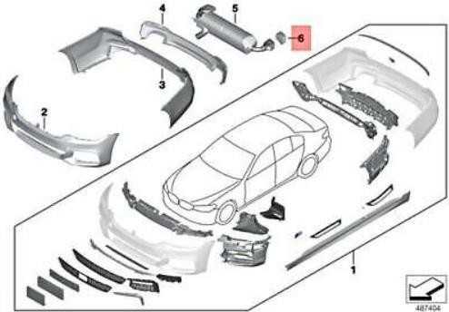 BMW Užpakalinio Ausylės Galas Juodas Chromas Dešinys 5 G30 G31 G32 G11 Originalus 18308631961