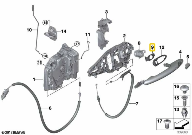 BMW Uztvarmo Variklio Uzdas Originalus 51217317426