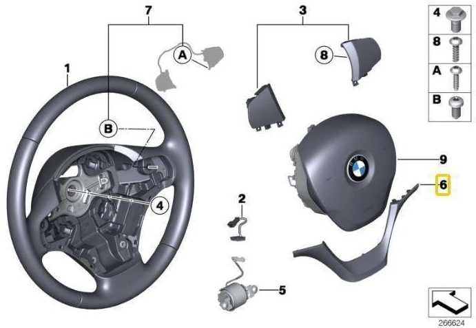 BMW Vairo Padas Juodas F20 F21 F22 F30 32306854772 Originalus