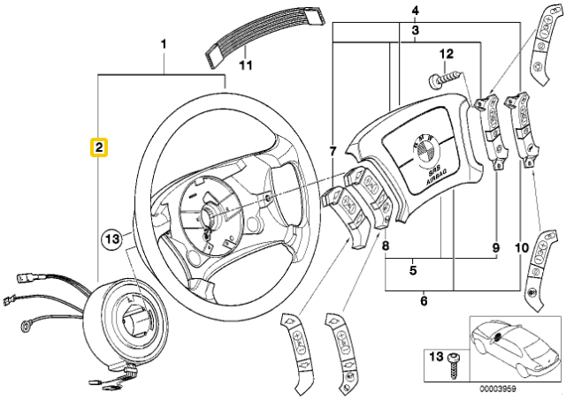 Bmw Vairo Padu Slaptažodis E39 E38 Originalus 32341161912