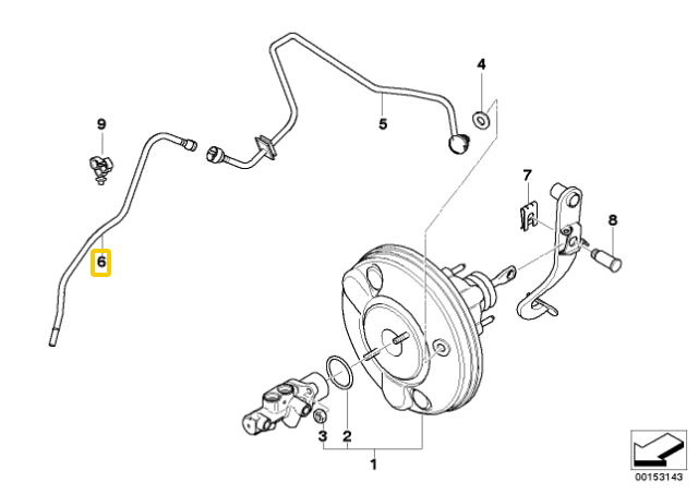 Bmw Vakuumo Vamzdis Stabdžių Papatiniui R53 R52 Originalus 34336761454