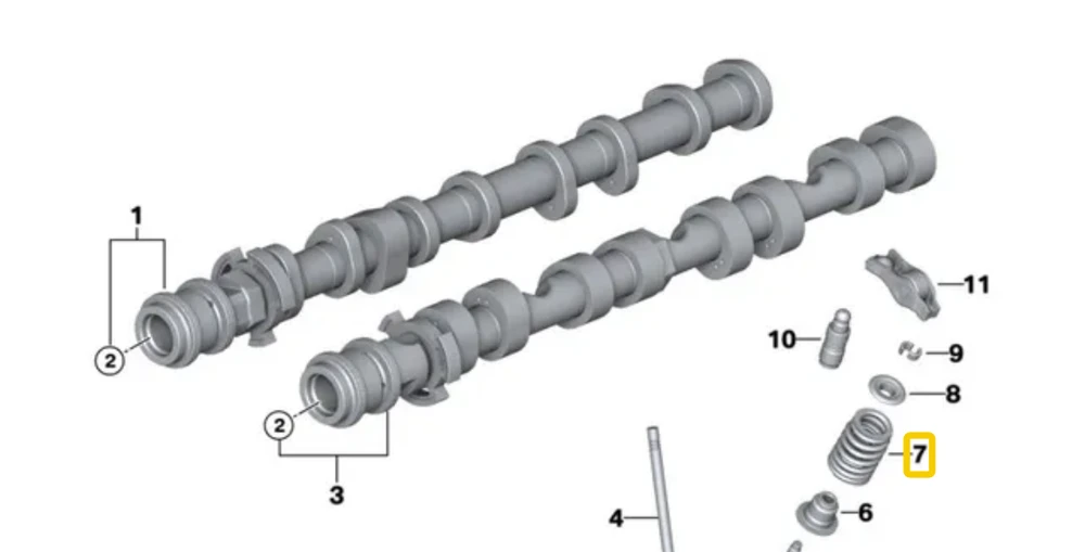 BMW Valve spring Originalus 11347572451 5' F07 GT (09/2008 — 06/2012) 5' F10 (01/2009 — 06/2013) 5' F11 (09/2010 — 06/2013) 5' G30 (10/2015 — 12/2019) 5' F90 M5 (01/2016 — 12/2019) 6' F12 (11/2009 — 06/2012) 6' F13 (03/2010 — 06/2012) 7' F01 (06/2007 — 06/2012) 7' F01 LCI (07/201