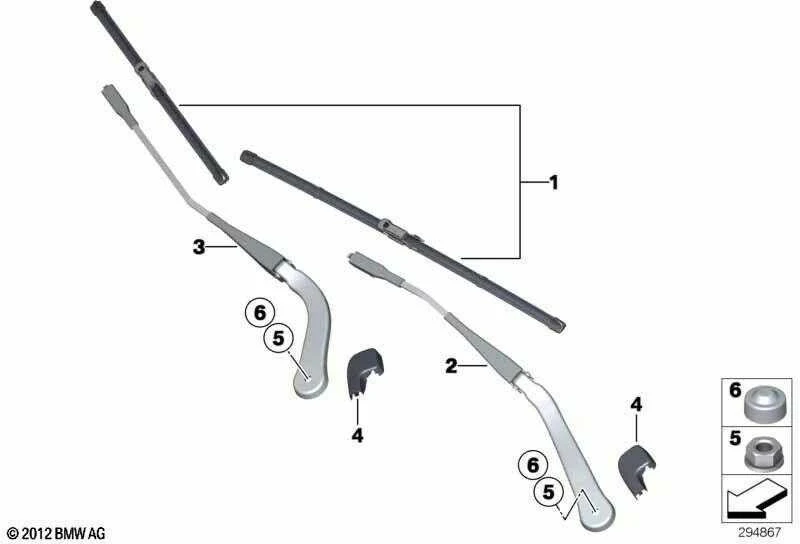 BMW valytuvų šepetėlių rinkinys 61612468941 Originalus